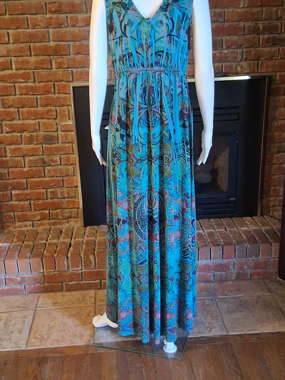 live and let live Turquoise Paisley Sleeveless Maxi Dress - Picture 3 of 8
